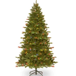National Tree Company 7.5 ft. Pre-Lit Northern Spruce Memory-Shape Tree with PowerConnect Dual Color LED Lights and Music Match
