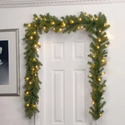 National Tree Company 9 ft. Pre-Lit Norwood Fir Garland with LED Lights