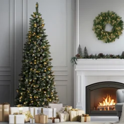 National Tree Company 7.5 ft. Pre-Lit Oakley Hills Slim Tree with LED Lights