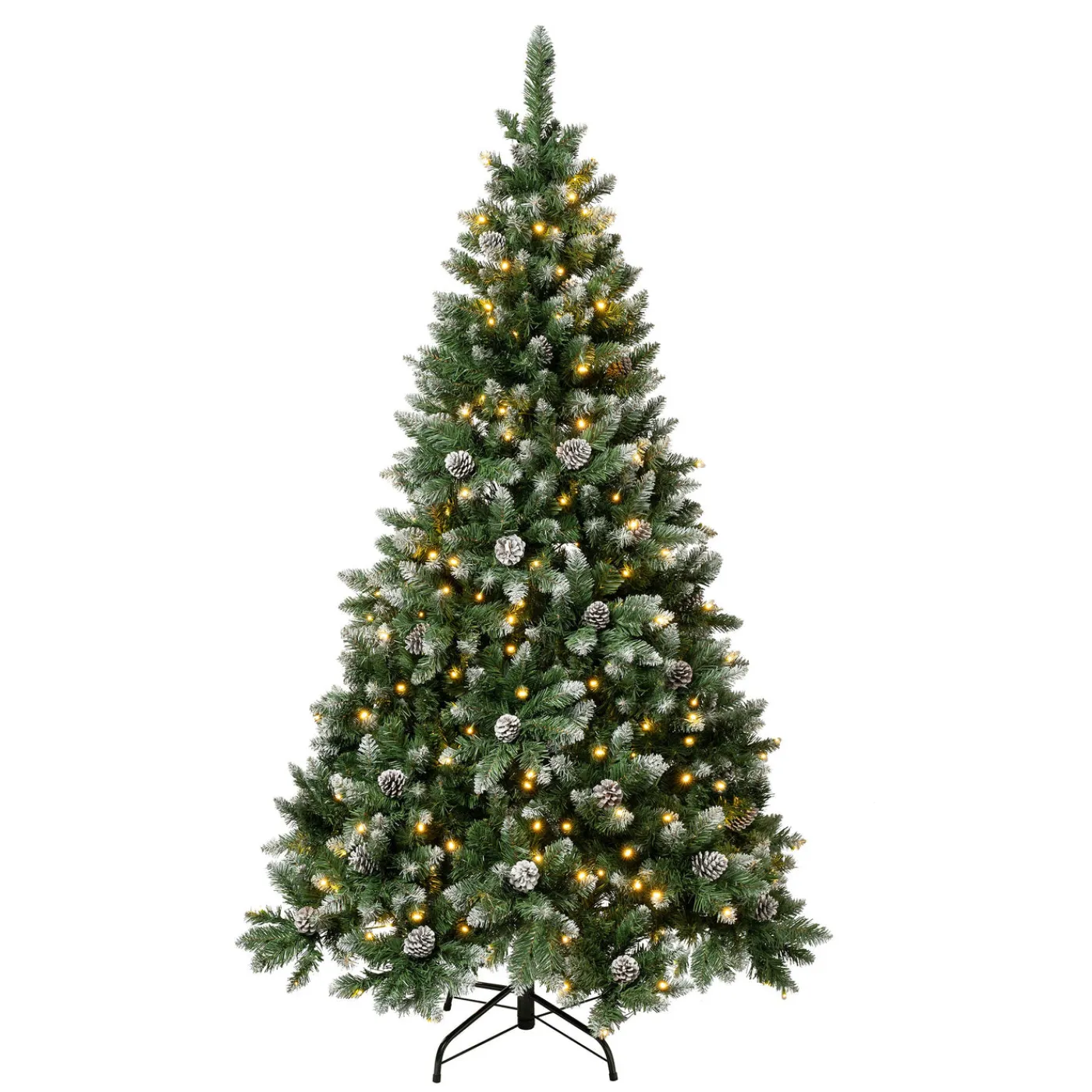 National Tree Company 6 ft. Pre-Lit Oakley Hills Snow Tree with Warm White LED Lights