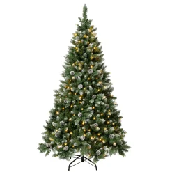 National Tree Company 6 ft. Pre-Lit Oakley Hills Snow Tree with Warm White LED Lights