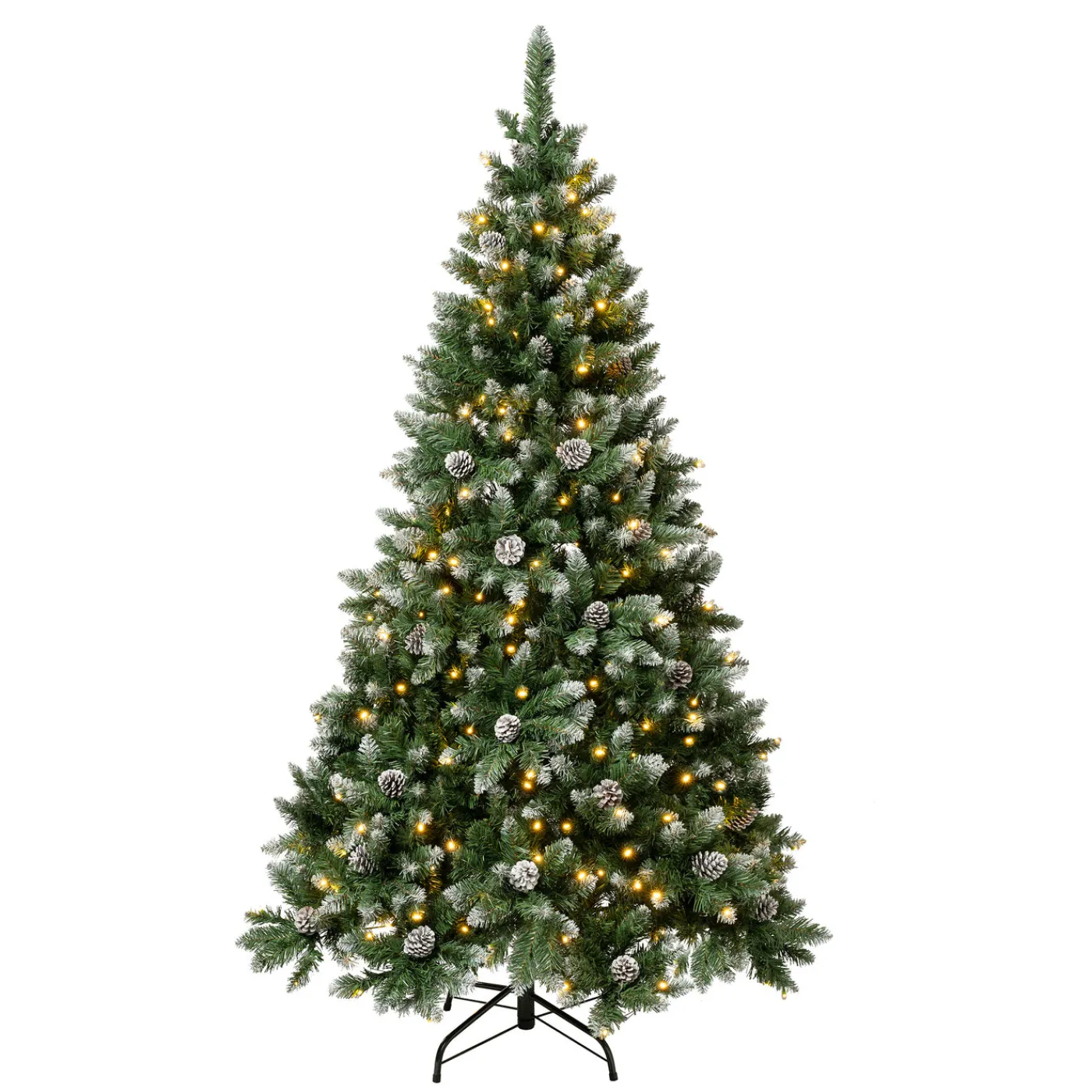 National Tree Company 6 ft. Pre-Lit Oakley Hills Snow Tree with Warm White LED Lights