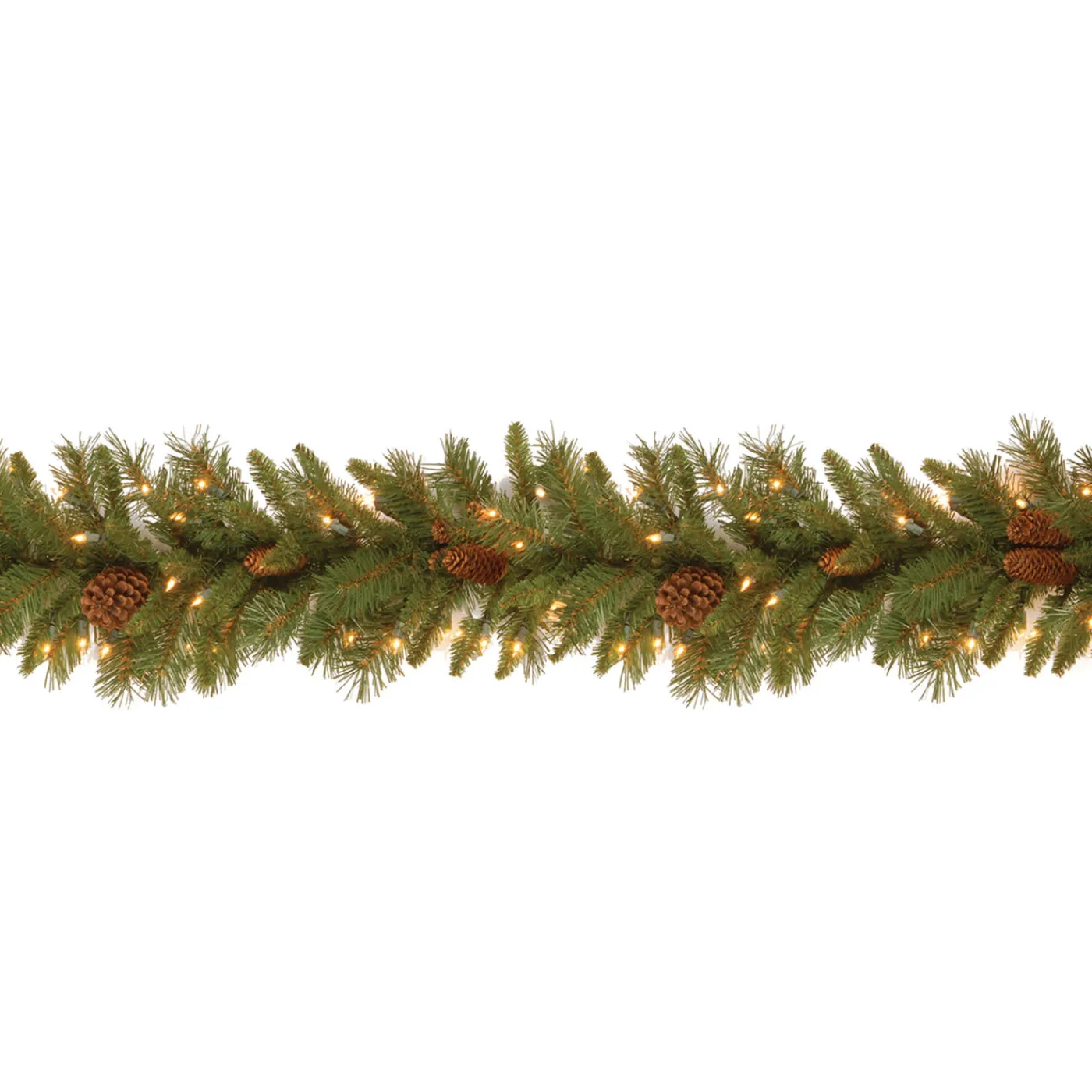 National Tree Company 9 ft. Pre-Lit Pine Cone Garland with Clear Lights