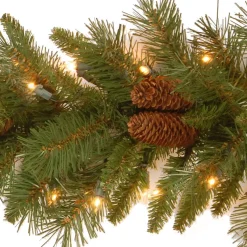 National Tree Company 9 ft. Pre-Lit Pine Cone Garland with Clear Lights