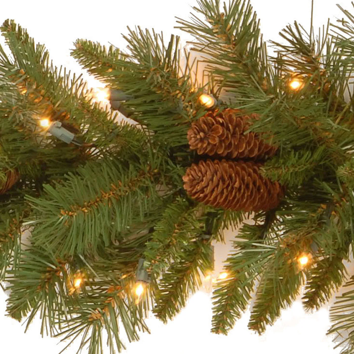 National Tree Company 9 ft. Pre-Lit Pine Cone Garland with Clear Lights