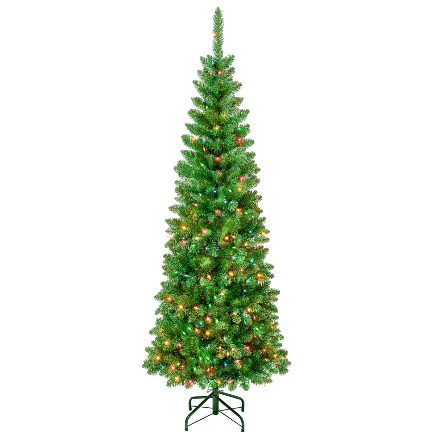 National Tree Company 6 ft. Pre-Lit Rowan Slim Tree with Multicolor Lights