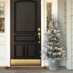 National Tree Company 4.5 ft. Pre-Lit Snowy Alpine Fir Tree with LED Lights