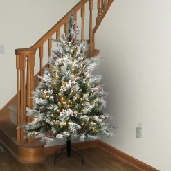 National Tree Company 4.5 ft. Pre-Lit Snowy Bedford Pine Tree with Clear Lights