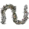 National Tree Company 9 ft. Pre-Lit Snowy Bedford Pine Garland with LED Lights