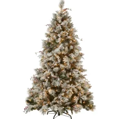 National Tree Company 7.5 ft. Pre-Lit Snowy Bedford Pine Tree with Clear Lights