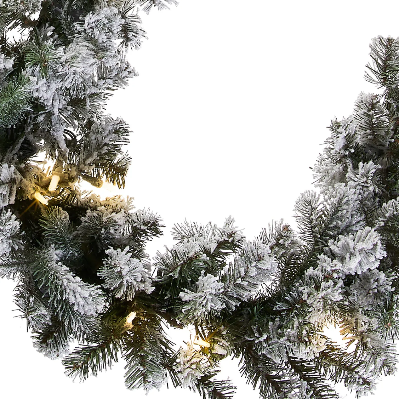 National Tree Company 9 ft. Pre-Lit Snowy Camden Garland with Clear Lights