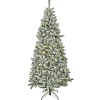 National Tree Company 6.5 ft. Pre-Lit Snowy Chatham Slim Tree with PowerConnect Dual Color LED Lights