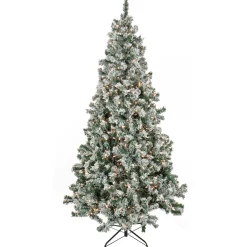 National Tree Company 6.5 ft. Pre-Lit Snowy Crestview Tree with Clear Lights