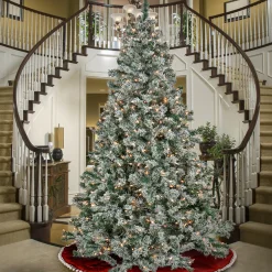 National Tree Company 9 ft. Pre-Lit Snowy Crestview Tree with Clear Lights