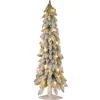 National Tree Company 3 ft. Pre-Lit Snowy Downswept Forest Tree with Clear Lights