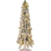 National Tree Company 4 ft. Pre-Lit Snowy Downswept Forest Tree with Clear Lights