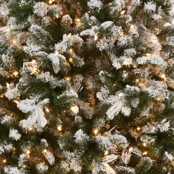 National Tree Company 7.5 ft. Pre-Lit Snowy Everest Fir Medium Tree with Clear Lights