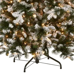 National Tree Company 9 ft. Pre-Lit Snowy Everest Fir Medium Tree with Clear Lights