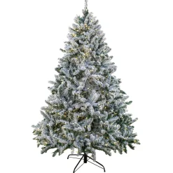National Tree Company 6.5 ft. Pre-Lit Snowy Hudson Tree with PowerConnect Warm White LED Lights