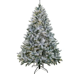 National Tree Company 7.5 ft. Pre-Lit Snowy Hudson Tree with PowerConnect Dual Colored Color LED Lights