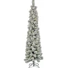 National Tree Company 7 ft. Pre-Lit Snowy Methow Pencil Slim Tree with LED Lights