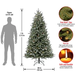 National Tree Company 7 ft. Pre-Lit Snowy Olallie Pine Tree with LED Lights