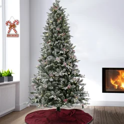 National Tree Company 7.5 ft. Pre-Lit Snowy Poechmann Fir Tree with LED Lights