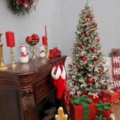 National Tree Company 7.5 ft. Pre-Lit Snowy Poechmann Fir Tree with LED Lights