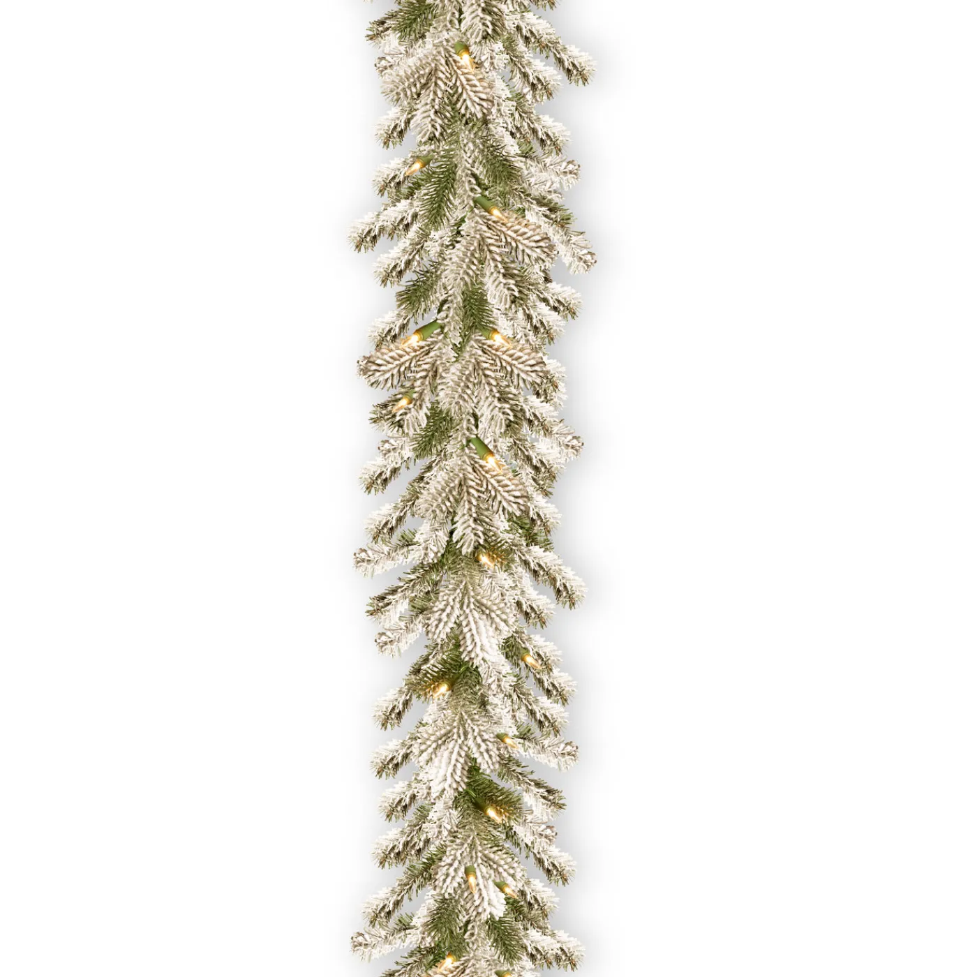 National Tree Company 9 ft. Pre-Lit Snowy Sheffield Spruce Garland with Twinkly LED Lights