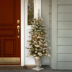 National Tree Company 4 ft. Pre-Lit Snowy Sheffield Spruce Tree with Twinkly LED Lights