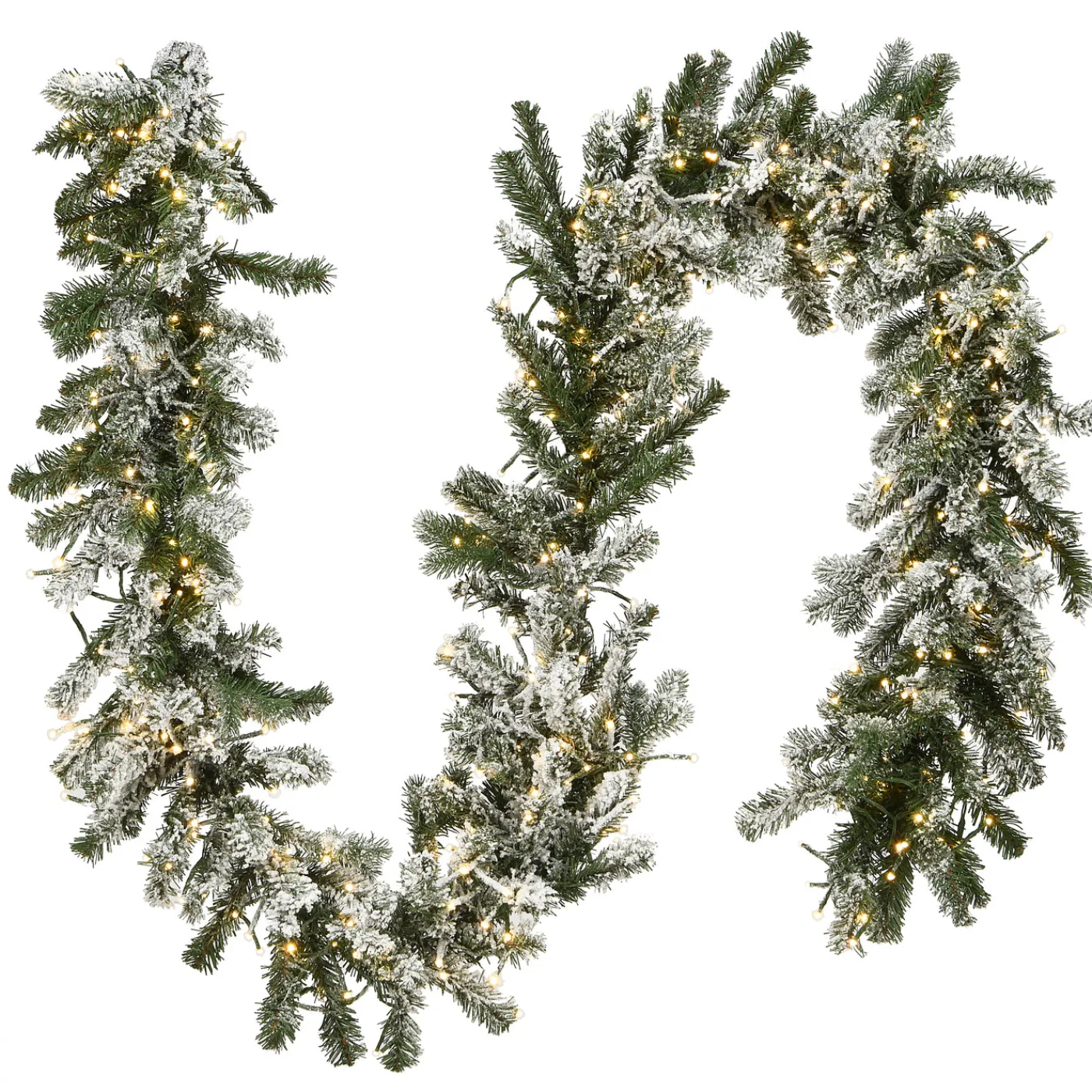 National Tree Company 9 ft. Pre-Lit Snowy Sheffield Spruce Garland with LED Lights