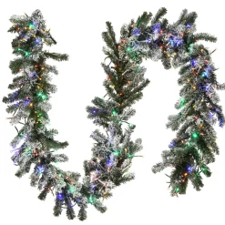National Tree Company 9 ft. Pre-Lit Snowy Sheffield Spruce Garland with LED Lights