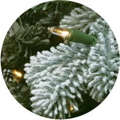National Tree Company 9 ft. Pre-Lit Snowy Sheffield Spruce Garland with Clear Lights