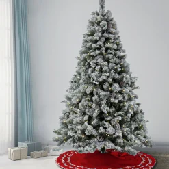 National Tree Company 7.5 ft. Pre-Lit Snowy Silver Hill Pine Tree with LED Lights