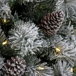National Tree Company 7.5 ft. Pre-Lit Snowy Silver Hill Pine Tree with LED Lights