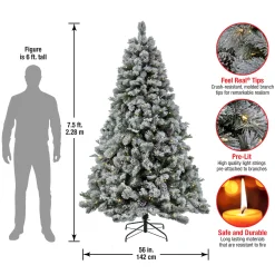 National Tree Company 7.5 ft. Pre-Lit Snowy Silver Hill Pine Tree with LED Lights