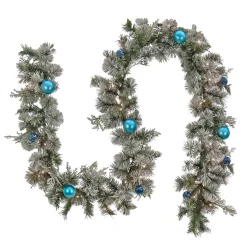 National Tree Company 9 ft. Pre-Lit Snowy Tinkham Pine Garland with LED Lights