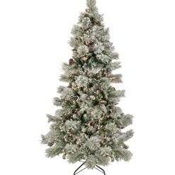 National Tree Company 7.5 ft. Pre-Lit Snowy Yorkshire Tree with Clear Lights