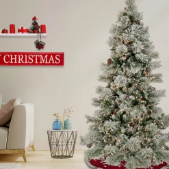 National Tree Company 7.5 ft. Pre-Lit Snowy Yorkshire Tree with Clear Lights