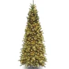 National Tree Company 9 ft. Pre-Lit Tiffany Fir Slim Tree with Clear Lights - PVC Branch Tips