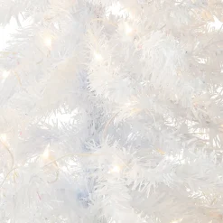 National Tree Company 4 ft. Pre-Lit Tinsel Collection White Iridescent Tree with Clear Lights