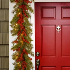 National Tree Company 9 ft. Pre-Lit Valley Pine Garland with Warm White LED Lights