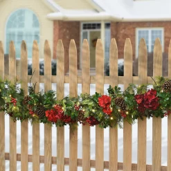 National Tree Company 9 ft. Pre-Lit Vienna Waltz Decorated Garland with LED Lights