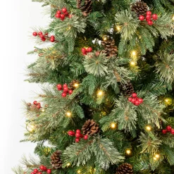 National Tree Company 7.5 ft. Pre-Lit Virginia Pine Mixed Slim Tree with Warm White LED Lights