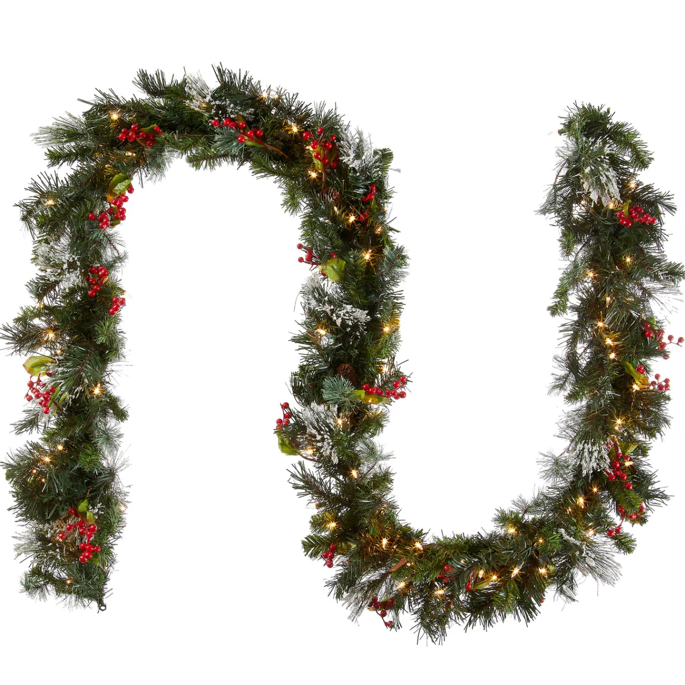National Tree Company 9 ft. Pre-Lit Wintry Pine Garland with Clear Lights, Plug-In