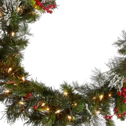 National Tree Company 9 ft. Pre-Lit Wintry Pine Garland with Clear Lights, Plug-In