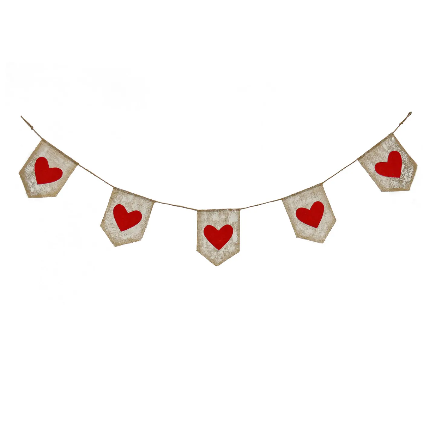 National Tree Company 6 ft. Red Hearts Jute Garland