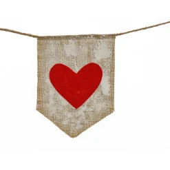 National Tree Company 6 ft. Red Hearts Jute Garland