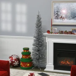 National Tree Company 6 ft. Tinsel Collection Silver Tree