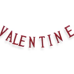 National Tree Company 6 ft. Valentine's Banner Decorated with Red Glitter